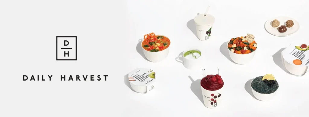 Daily Harvest logo representing the brand’s commitment to clean, plant-based, and sustainable food innovation