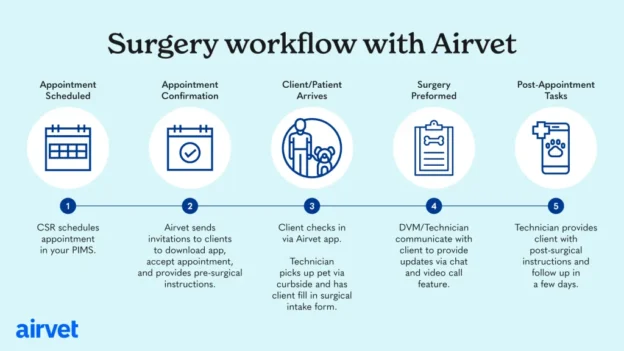 Workflow of Pet owner using the Airvet app to consult with a licensed veterinarian
